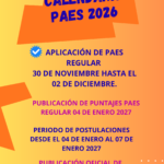 📘 Calendario PAES Regular 2026 – Proceso de Admisión 2027